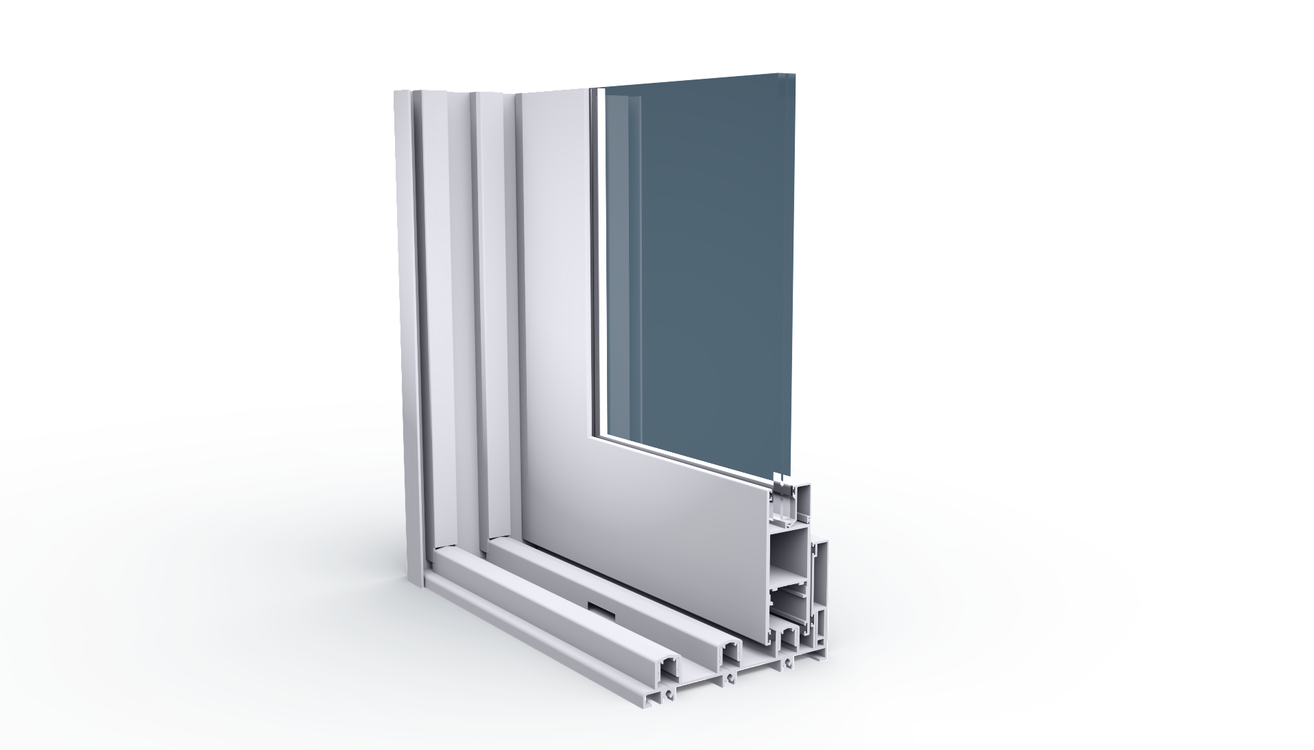 Frame profile — corner cross-section
