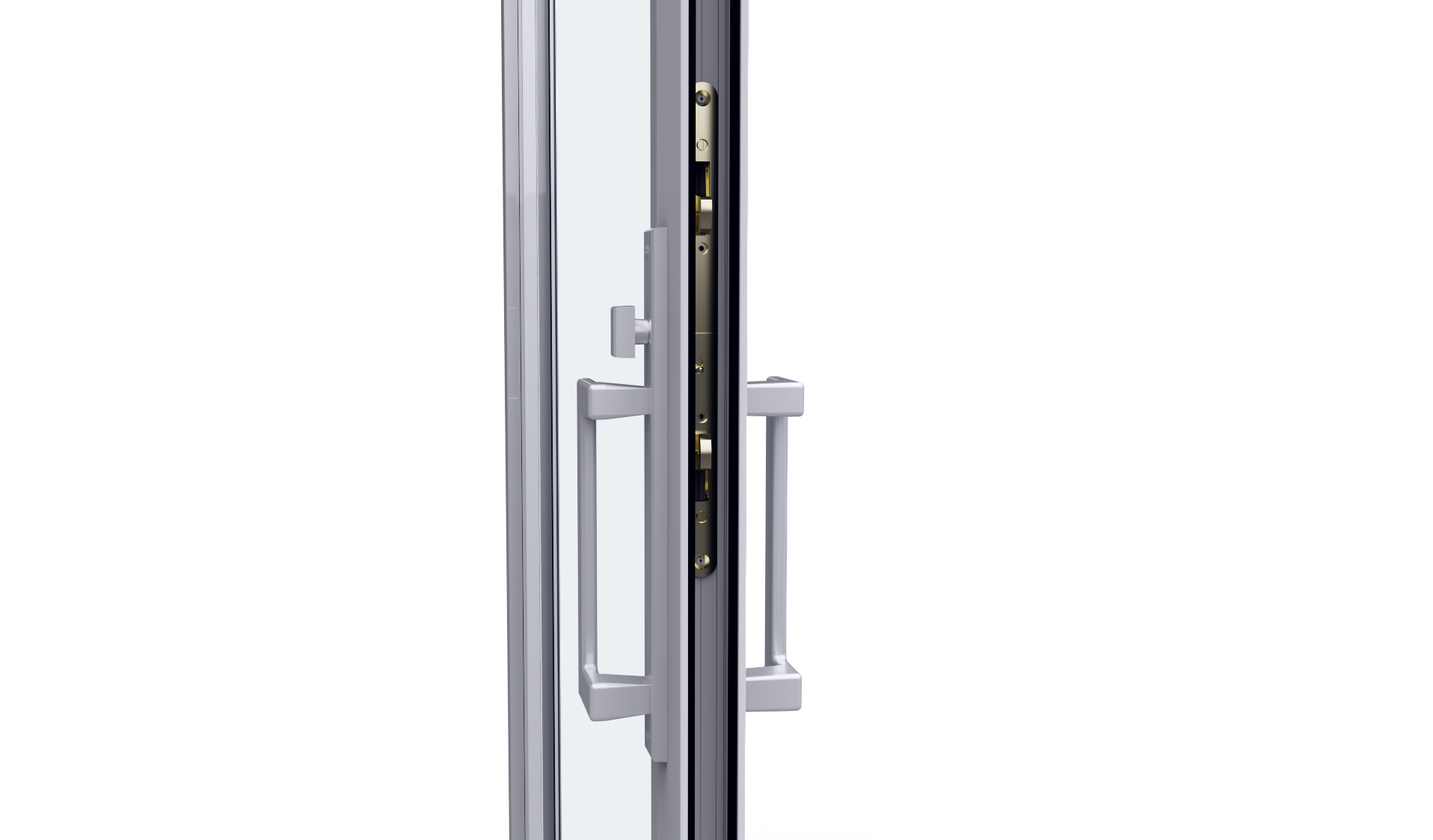 Hardware — multi-point lock and handle detail
